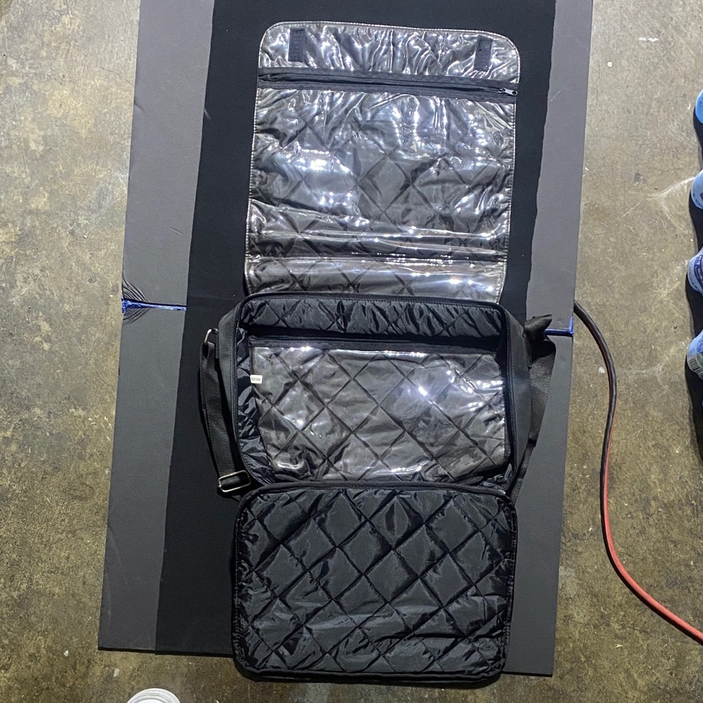 Elegant Black Quilted Toiletry Bag